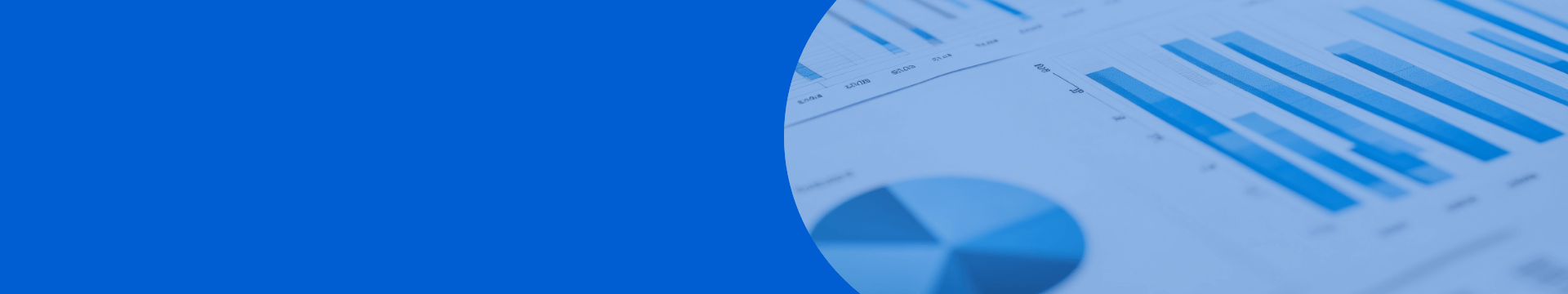 A portion of printed materials featuring bar charts and pie charts. Visualized image of OMRON Digital (ODC) numerical data and Corporate Profile.