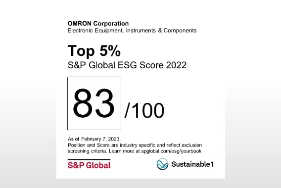 Top 5% S&P Global ESG Score 2022 83/100