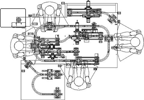 Fig. 6 Top view of the switch assembly machine