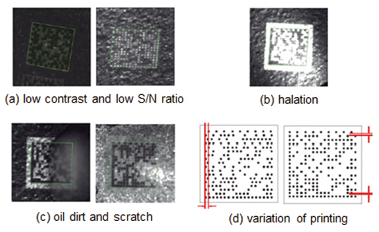Fig. 3 Examples of Data Matrices that cannot be read stably