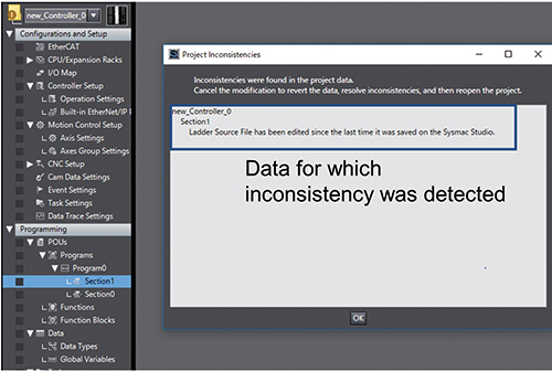 Fig. 7 UI to detect data inconsistency