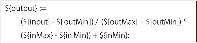 Fig. 8 Template program for linear conversion formulae