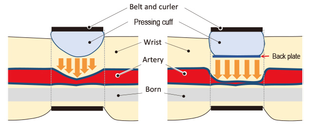 Fig. 7 Pressure distribution flattening by the back sheet
