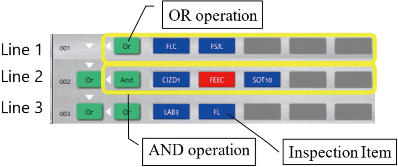 Fig. 9 Logical expression setup screen