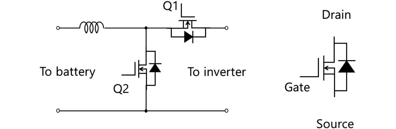 Fig. 4 Non-insulation Type Bidirectional DC/DC Converter and SiC-MOSFET