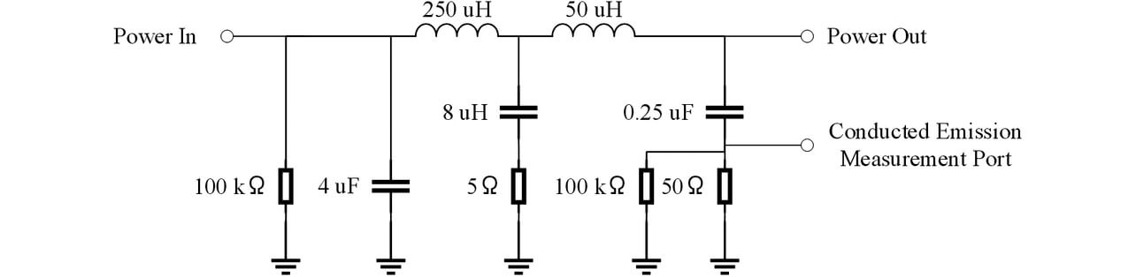 Fig. 4 Equivalent circuit model of the LISN (one axis)