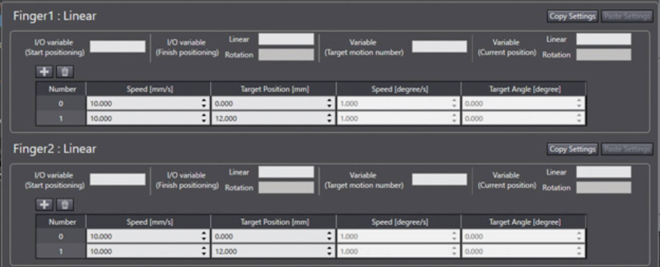 Fig. 11 Custom Mechanics窶 Motion Settings screen