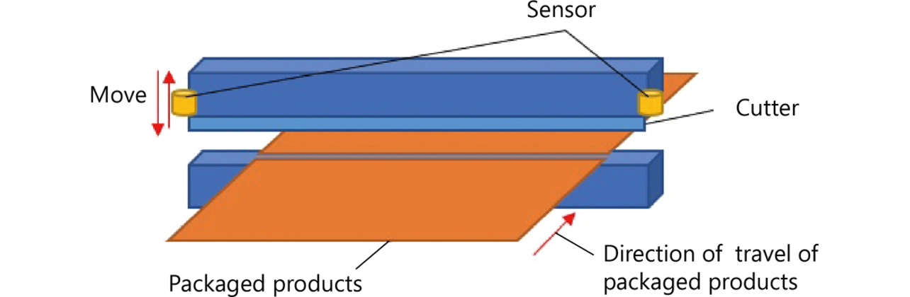 Fig. 1 Schematic view of the packaging machine cutter