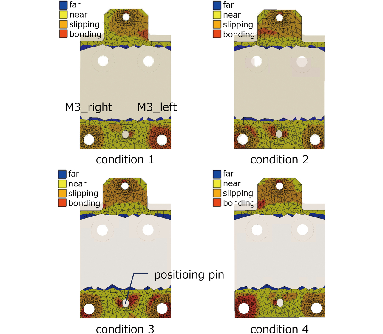 Fig. 17 Resin base-enclosure contact states at 竏30Cツー (bottom view)