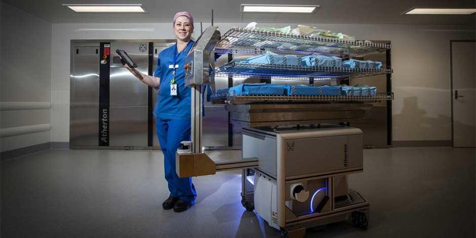 Mobile robots contributing towards safe sterilization of medical instruments