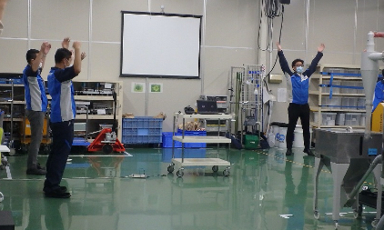 Employees Doing Radio Calisthenics