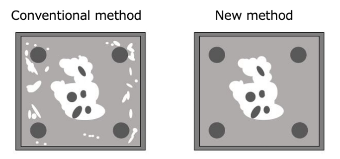 Figure: AI assists human judgment by clearly separating noise and inspection targets (voids) (image)