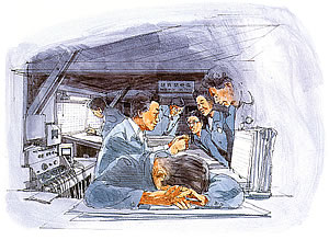 七人の侍と称される若手研究員のイメージイラスト