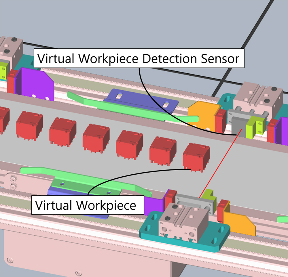 図7　仮想ワーク検出用センサと仮想ワークの3Dモデル