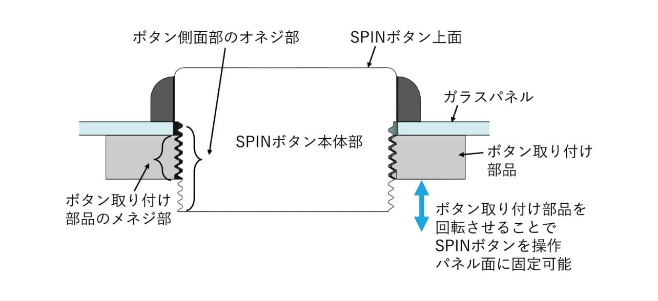図3　従来のSPINボタンの概略断面図