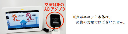 交換対象のACアダプタ