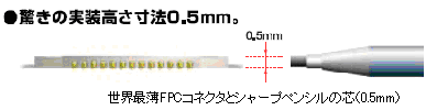 特長：高さ0.5mmの超低背
