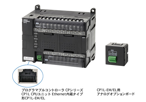 プログラマブルコントローラ CPシリーズ CP1L CPUユニット Ethernet内蔵タイプ 形CP1L-EM/EL、CP1L-EM/EL用 アナログオプションボード