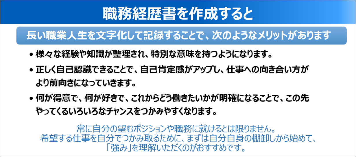 職務経歴書を作成すると