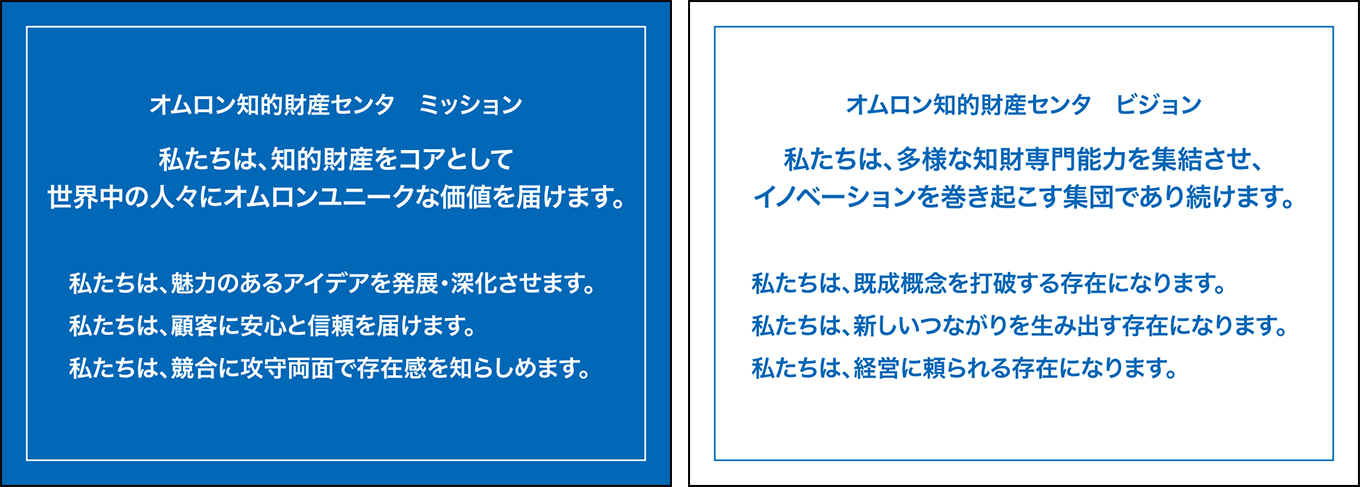 オムロン知的財産センタ ミッション&ビジョン